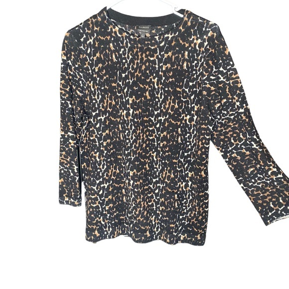 Talbots pure Italian merino wool animal print sweater size large - Picture 1 of 5